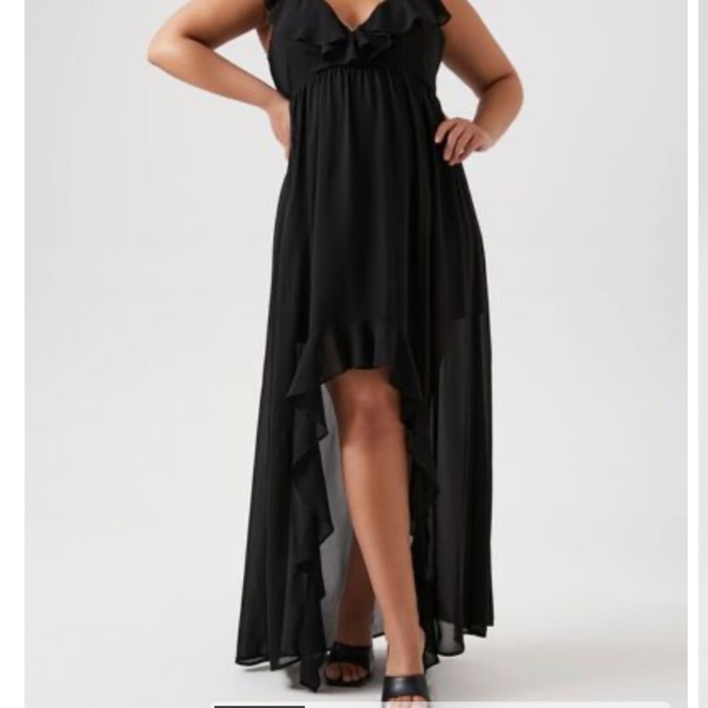 Ruffle-Trim High-Low Dress 🖤